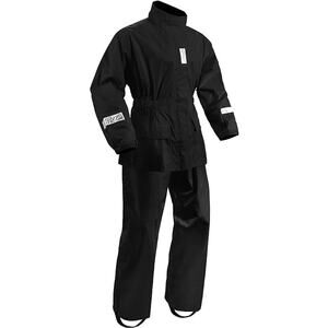 Waterproof Black Rain Suit with Reflective Strips – Size Medium